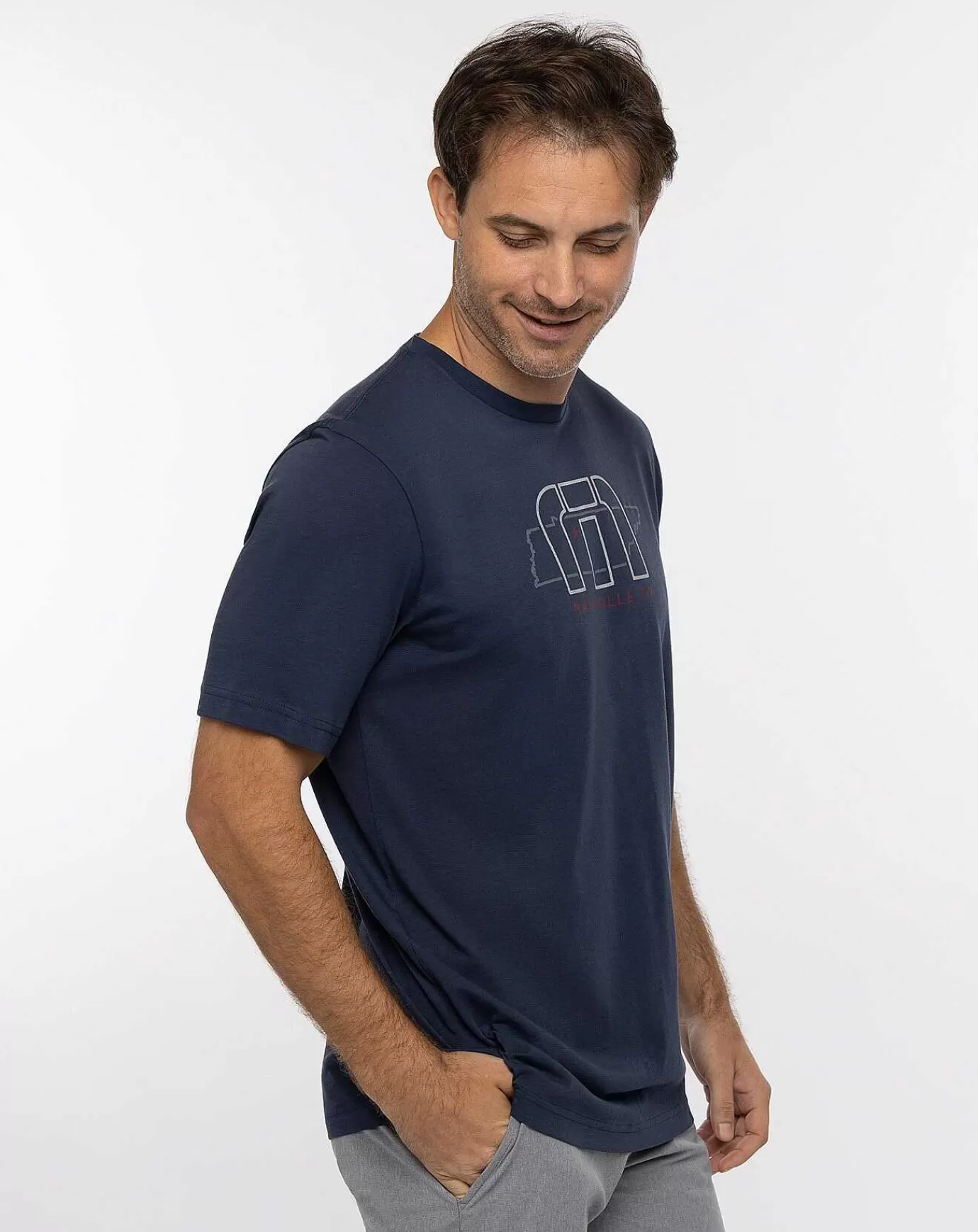New Travis Mathew Backyard Blast Tee Mood Indigo