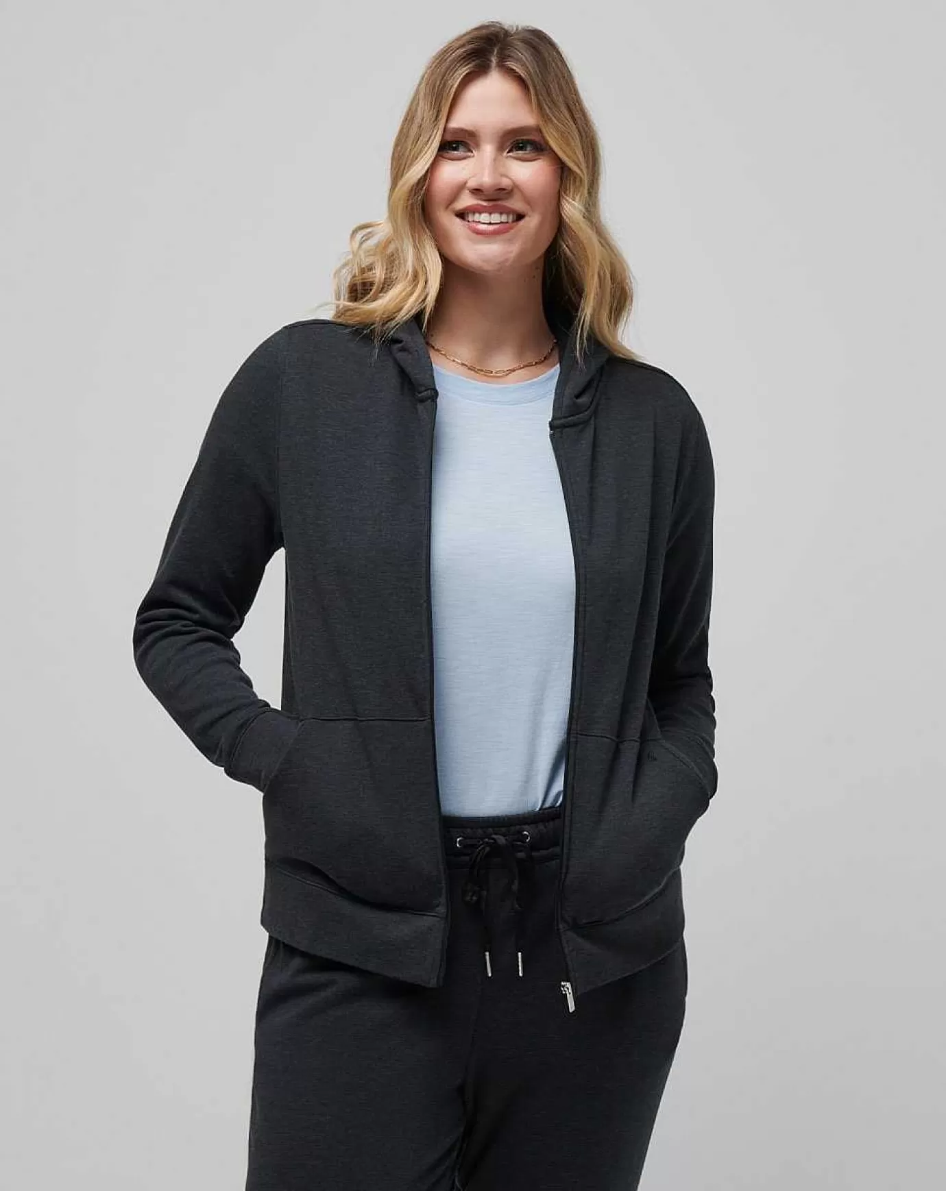 Shop Travis Mathew Cloud Fleece Full Zip Hoodie Heather Black