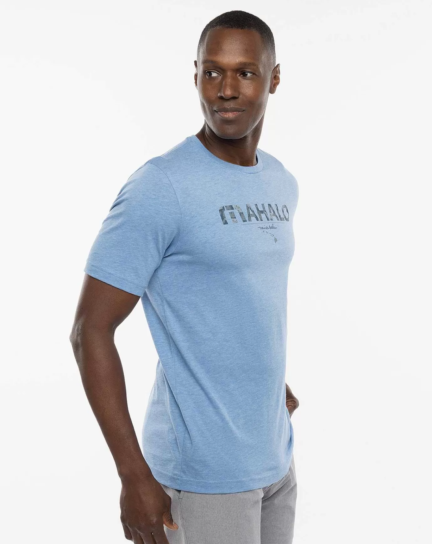 Fashion Travis Mathew The Big Isle 2.0 Tee Heather Blue